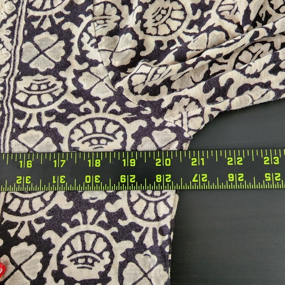 C Lucky brand beige&black boho style top sz L - Picture 9 of 9